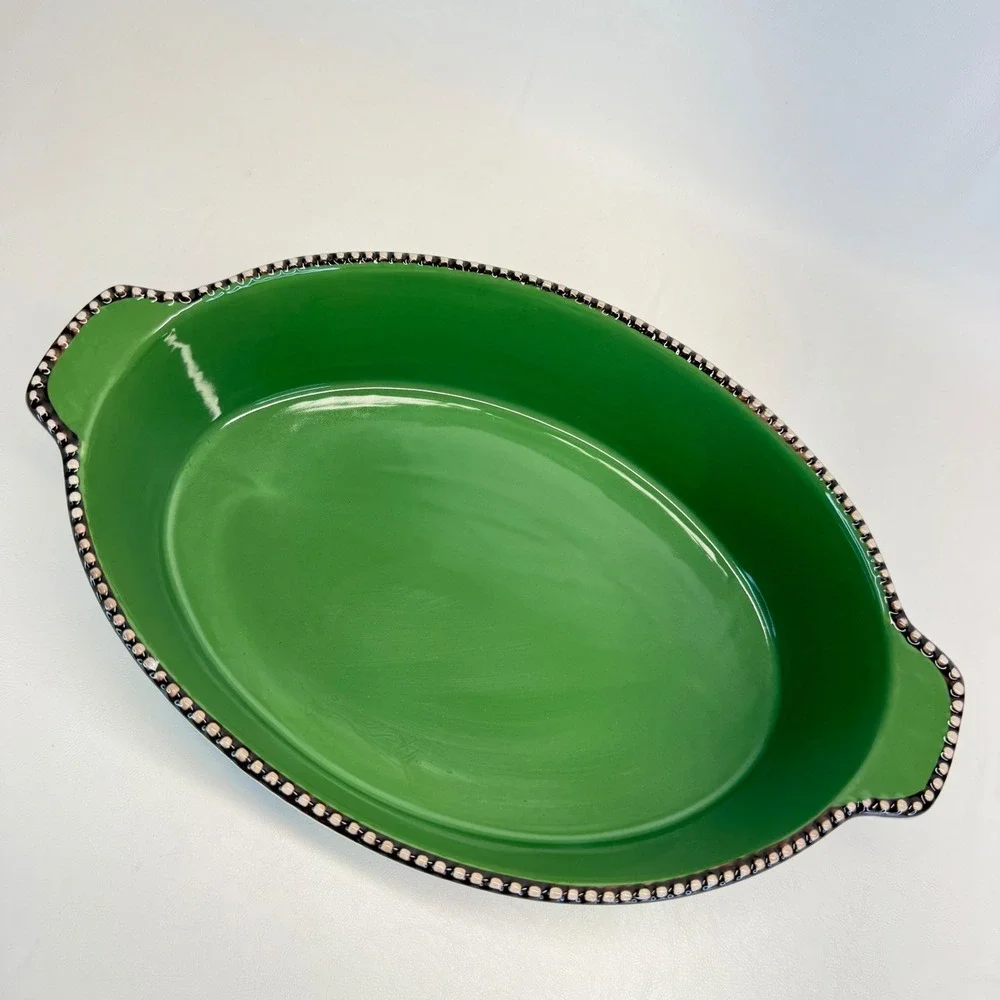 Temp-tations by Tara 3QT Oval Baker Grape Vine Ceramic Dish Lid BS-LX-863359